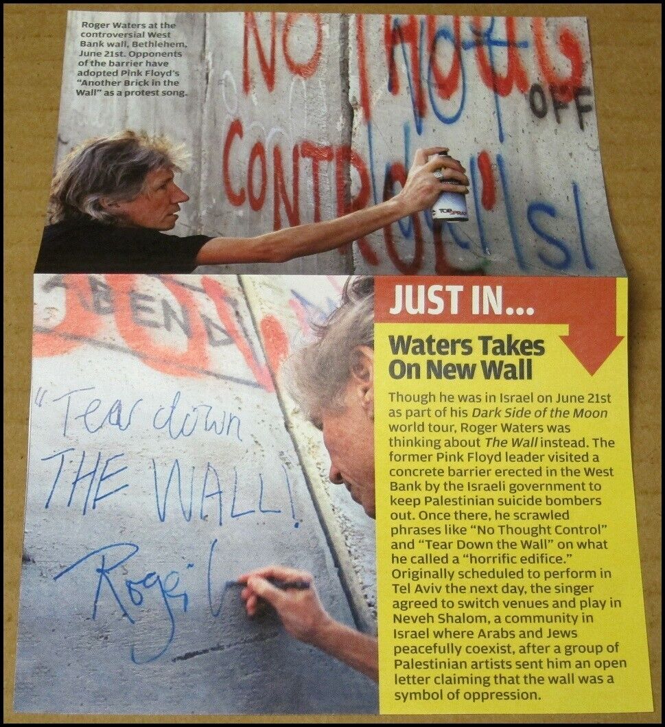 2006 Roger Waters at The West Bank Wall RS Photo Clipping 5.5\