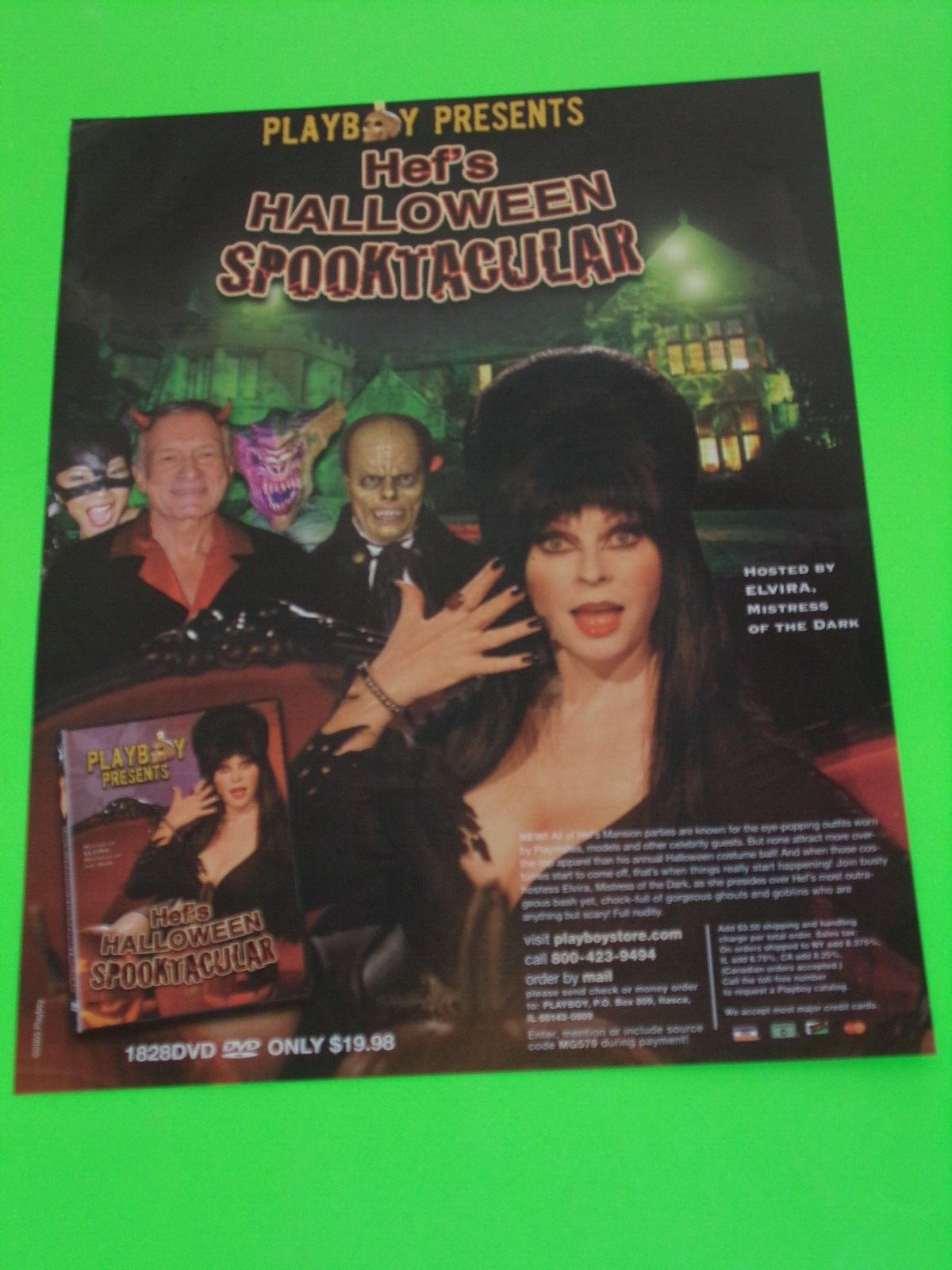 2005 Playboy Hef\'s Halloween Spooktacular  Ad Elvira\' Mistress of the Dark