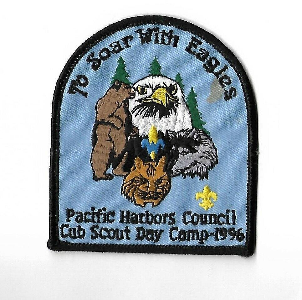 Cub Scout Day Camp To Soar With Eagles BSA PHC Patch BLK Bdr.