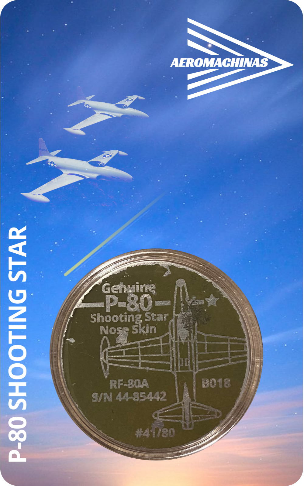 P-80 Shooting Star S/N 44-85442 Nose Skin Challenge Coin