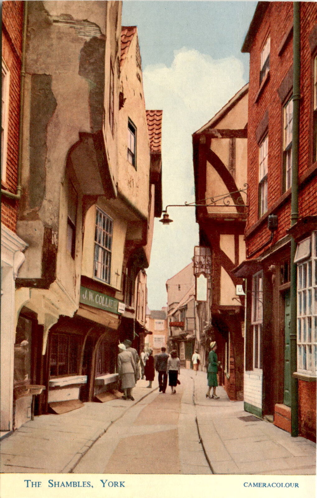 J.W. Collier, The Shambles, York, Cameracolour, J Postcard