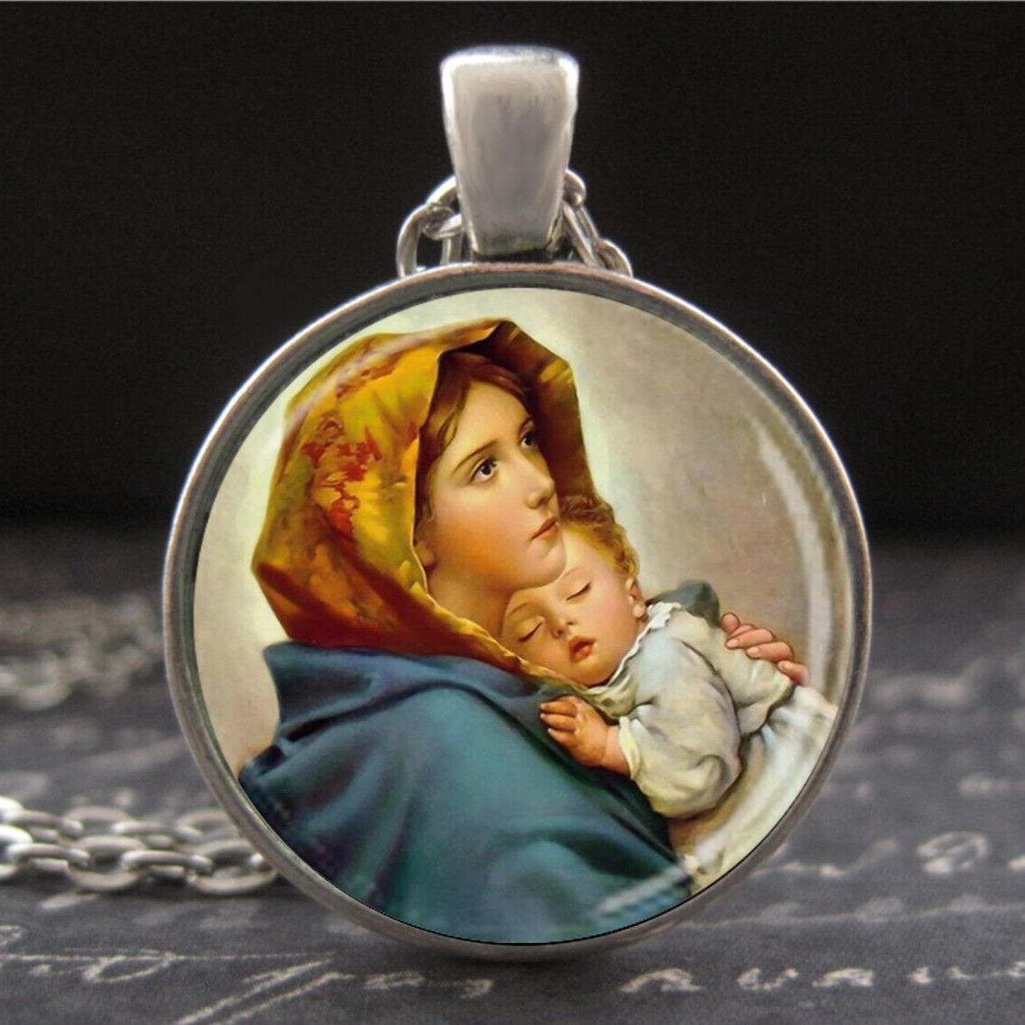 Madonna Of The Streets Necklace Roberto Ferruzzi Madonnina Art Medal Charm Gift
