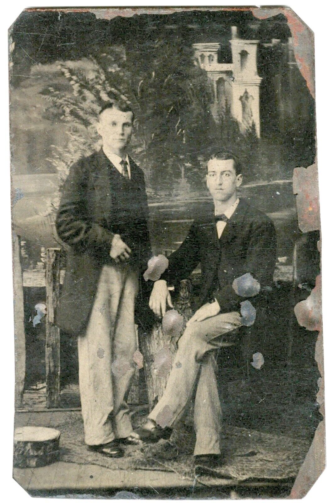 Tintype Two Young Men in their Mid Twenties. Gay interest 1870-1885 (spots bumps