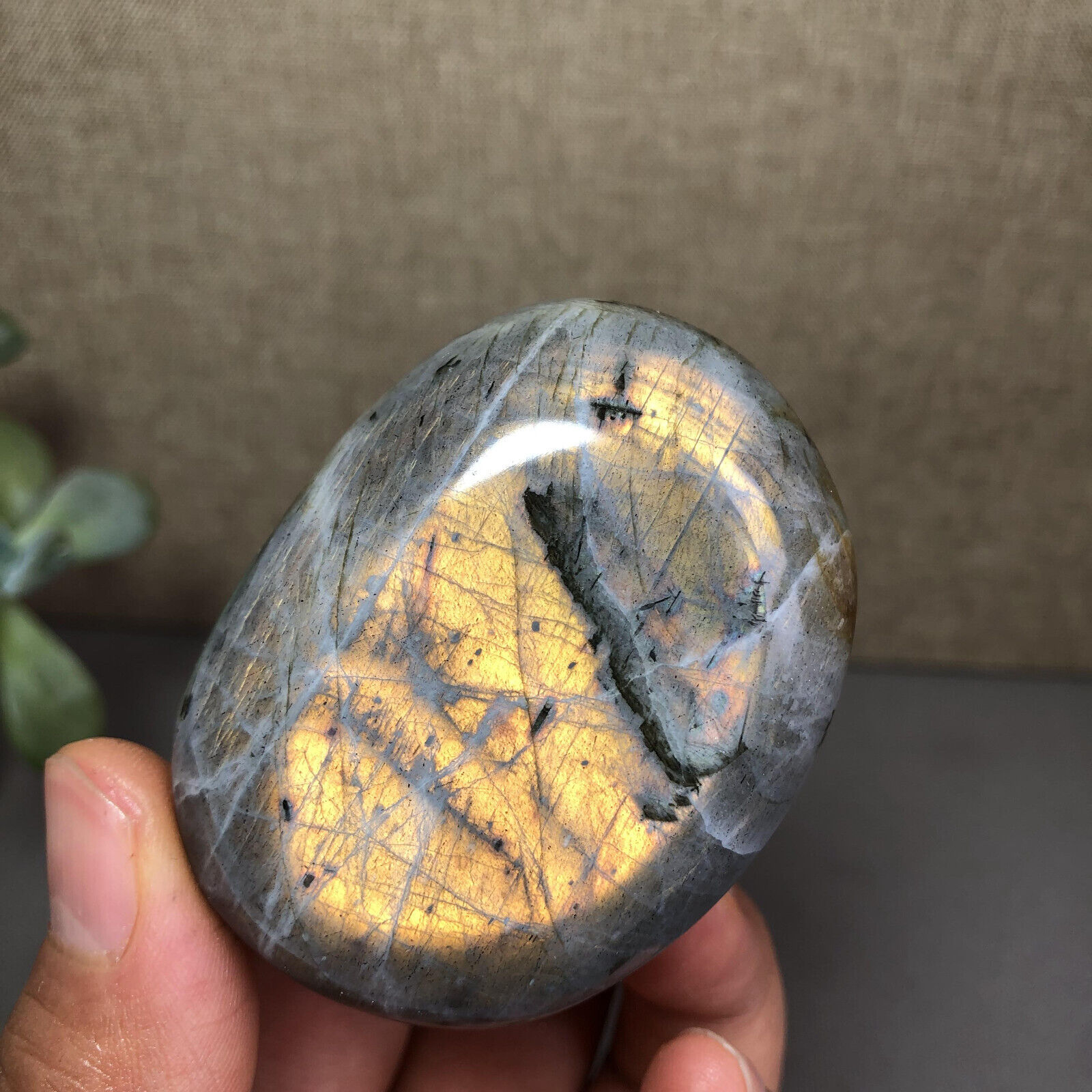 58mm Natural Labradorite Crystal gemstone Polished Specimen Tumbled 114g A1677
