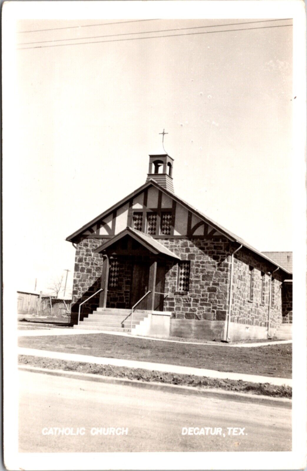 Real Photo Postcard Catholic Church in Decatur, Texas