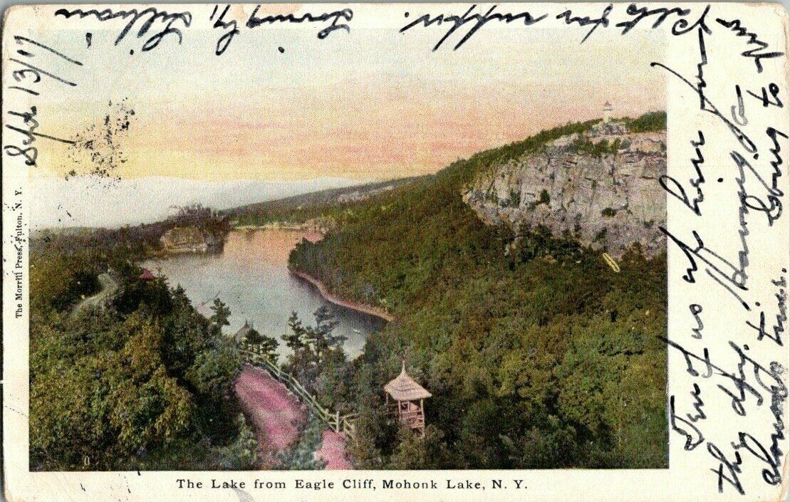 1907. THE LAKE FROM EAGLE CLIFF, MOHONK LAKE, NY. POSTCARD SC6