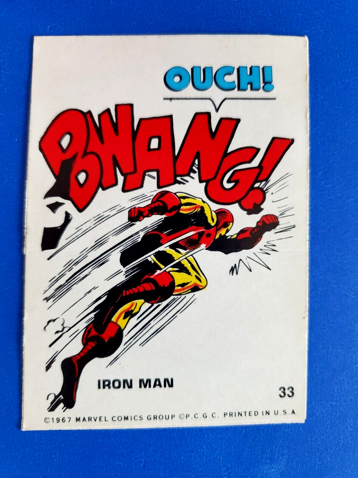 1967 Philadelphia Gum Marvel Super Heroes Stickers #33 Iron Man