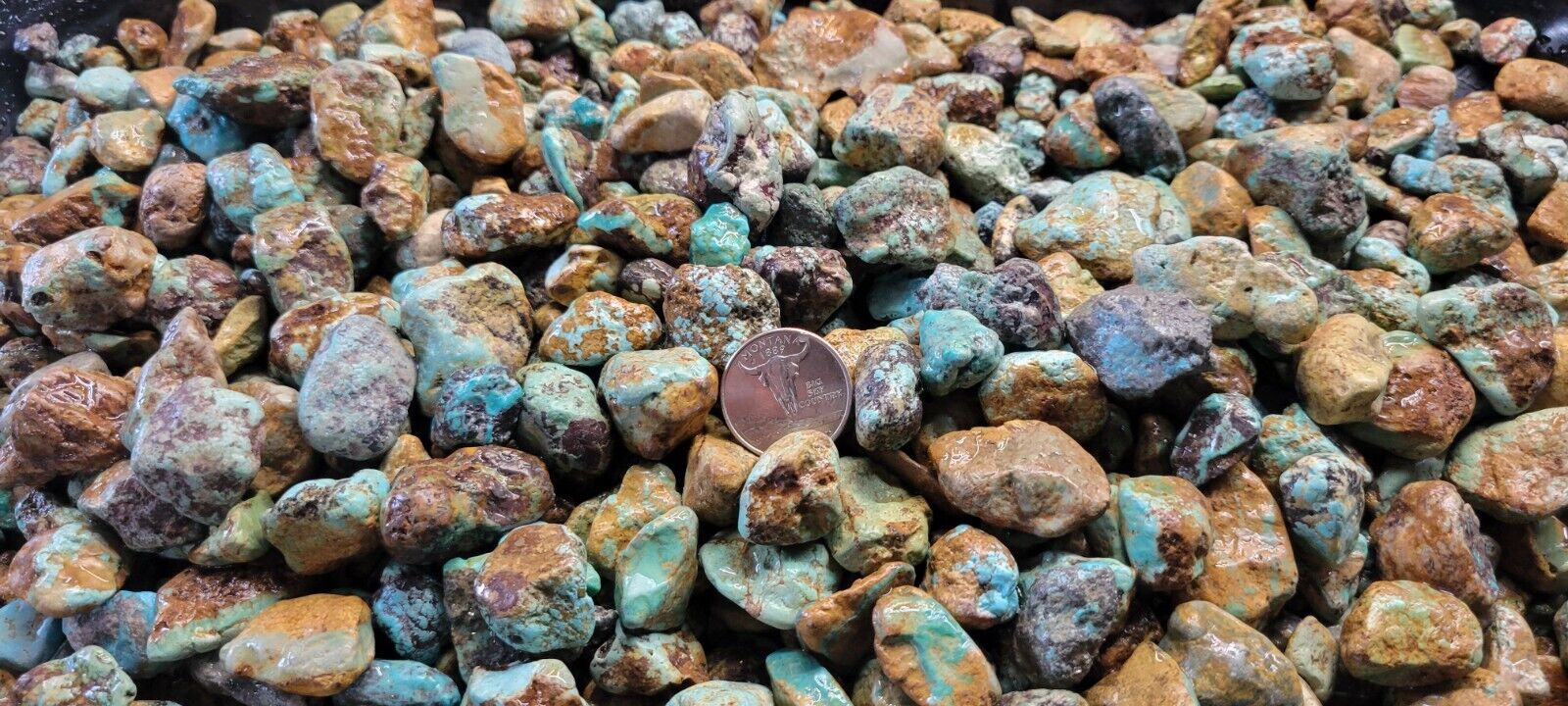 Old Natural Turquoise Hard Rough Nuggets - Random USA Mines - Half Pound