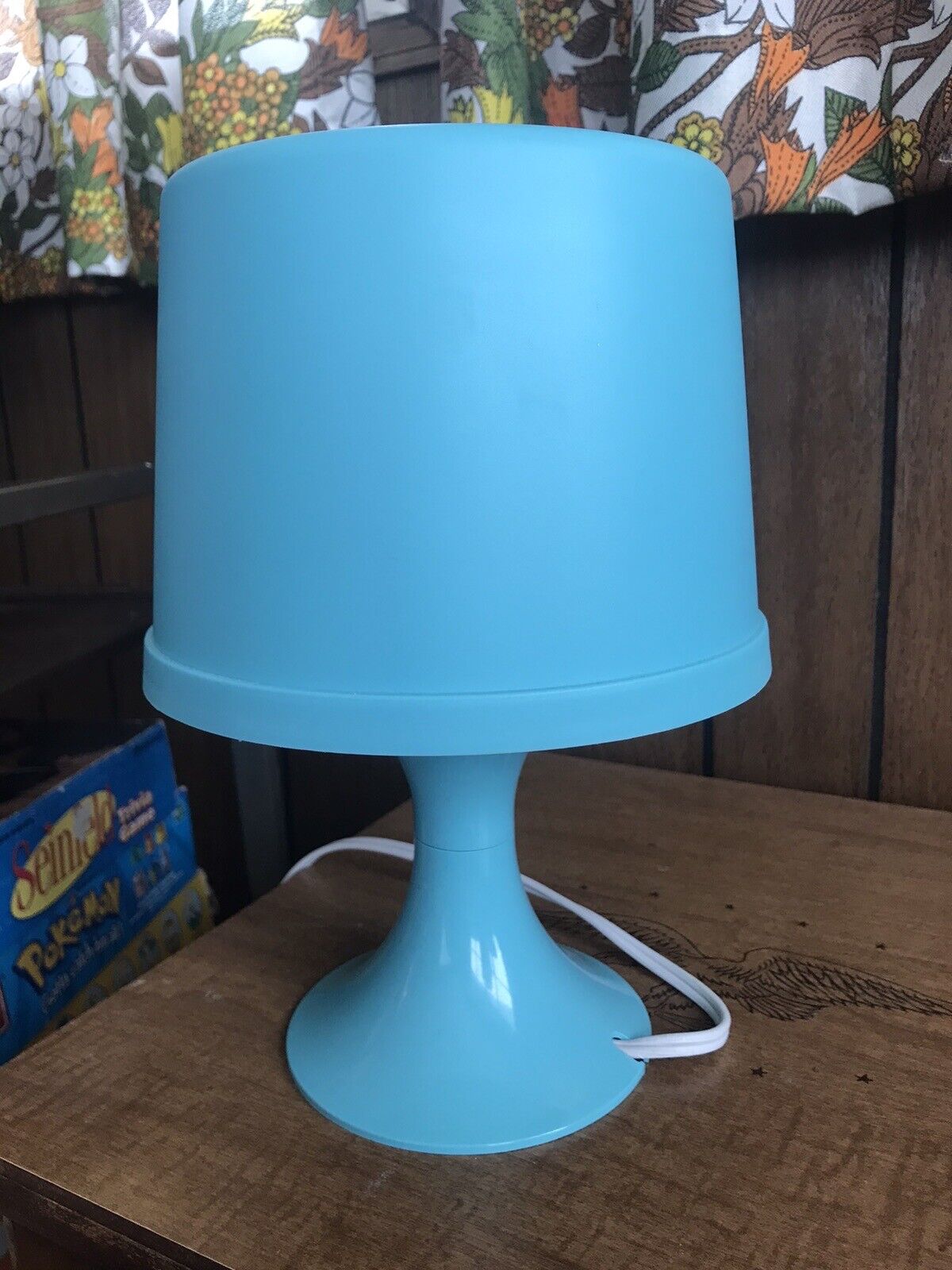 IKEA Lampan Mushroom Style Accent Lamp Vintage Blue 11”