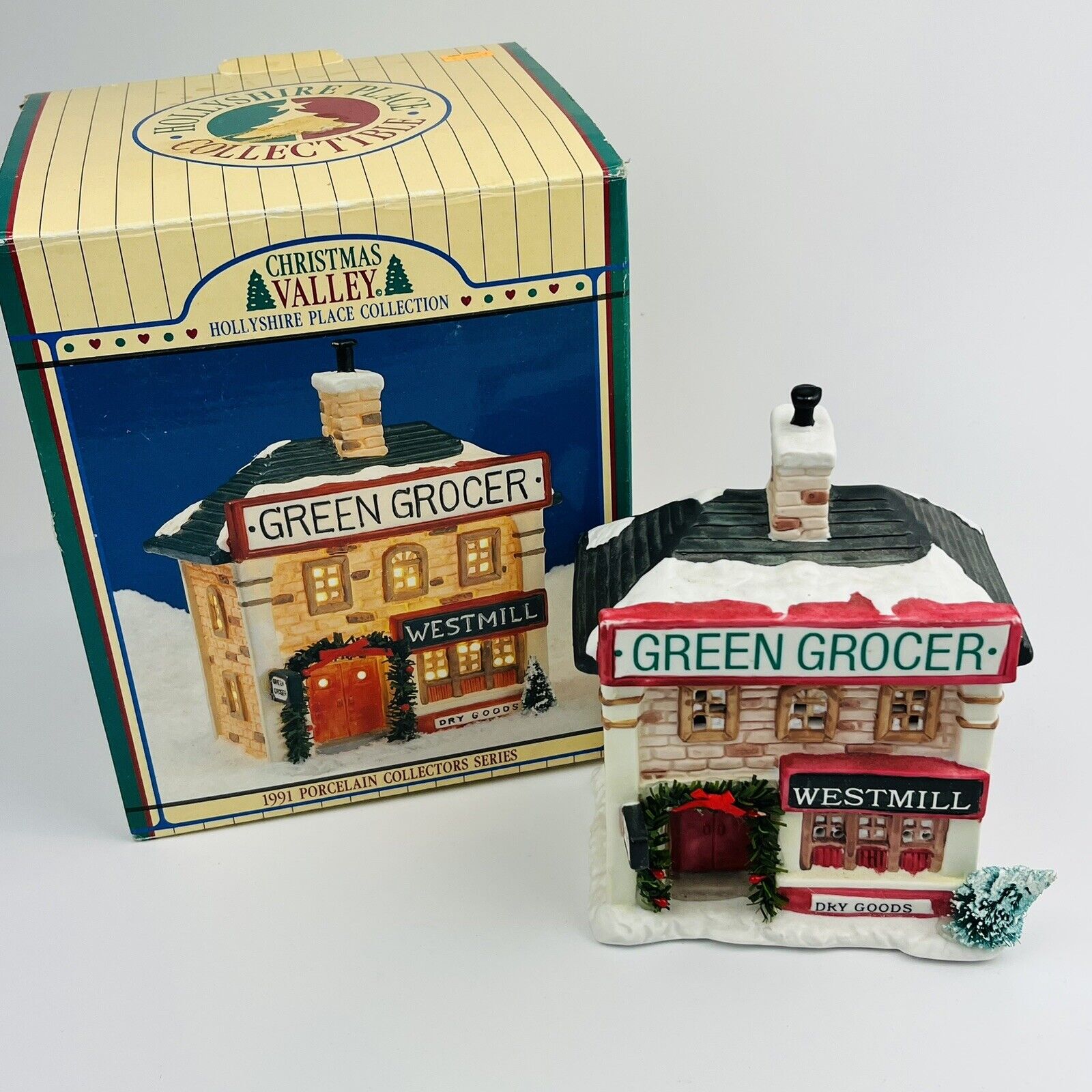 Vintage 1991 Seasonal Specialties Green Grocer Christmas Valley Village Store