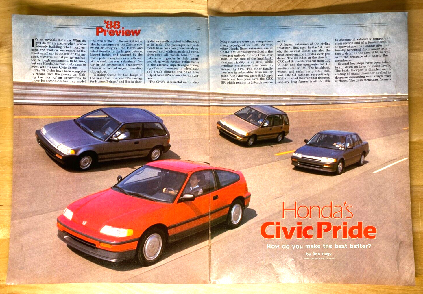 1988 Honda Civic & CRX EF Preview Original Magazine Article