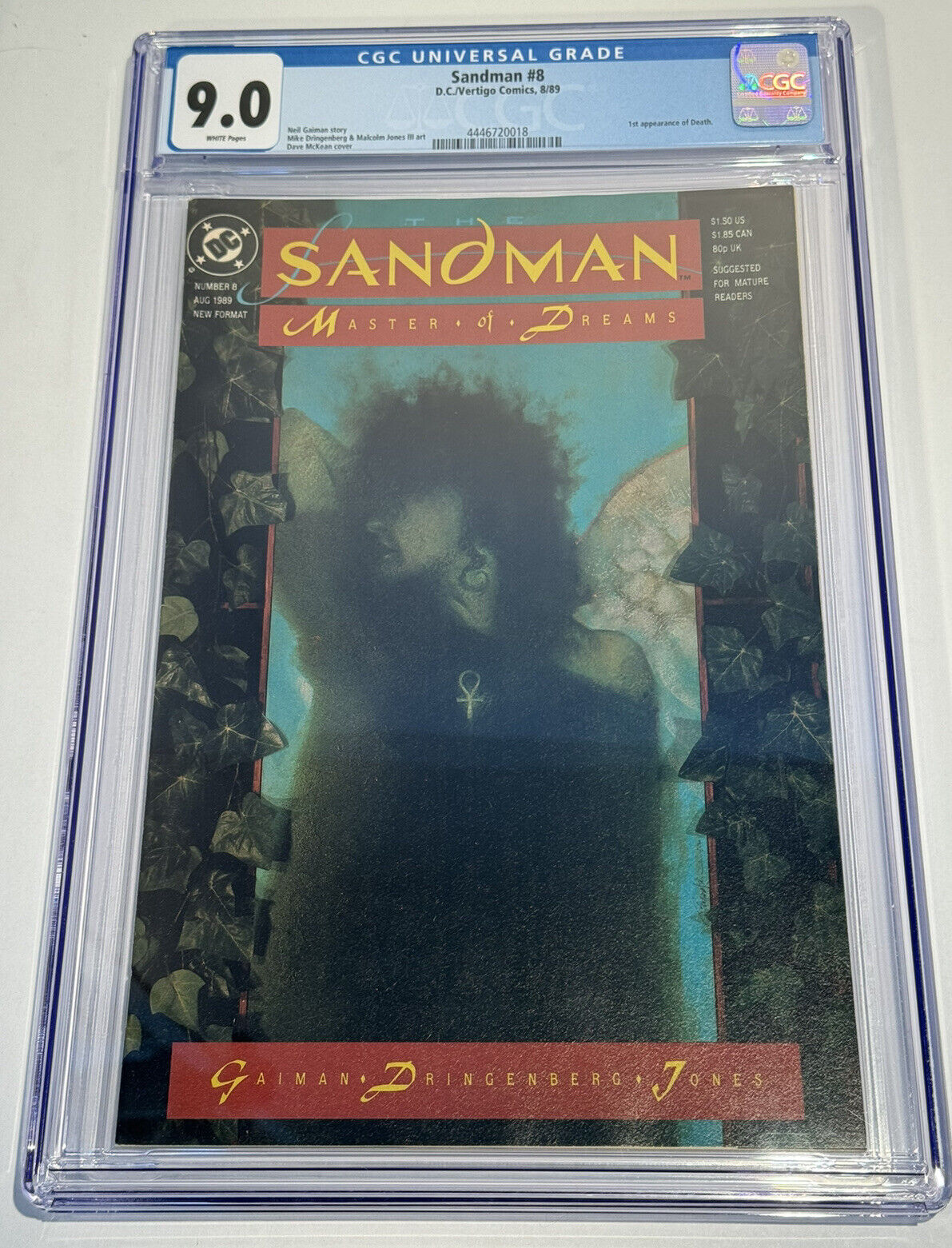 Sandman Vol.2 #8 1989 CGC  9.0 1st Death Neil Gaiman Dave McKean Vertigo