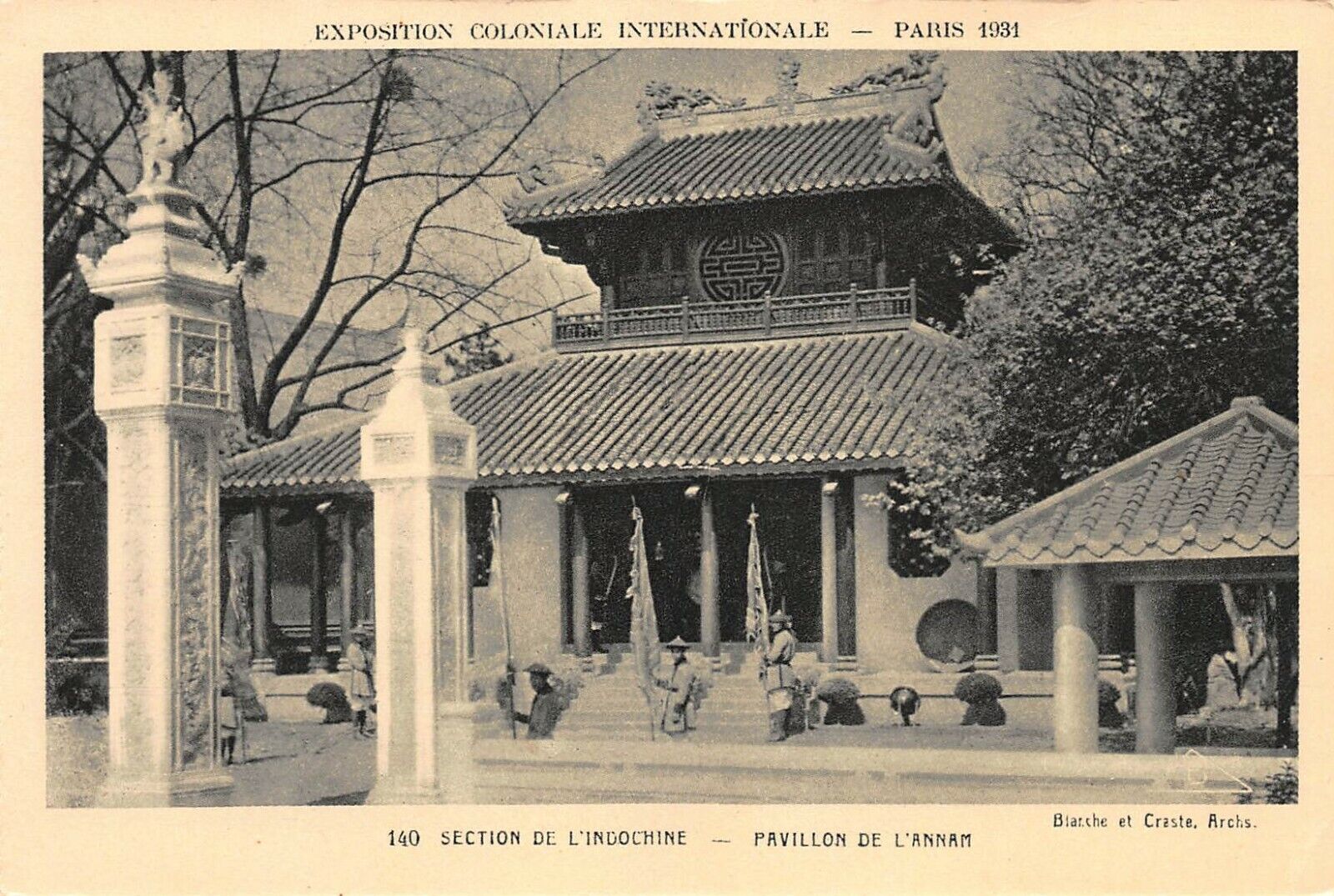 Paris 1931 Colonial Expo, Indo-China Pavilion of Annam, 1931 Postcard, Unused