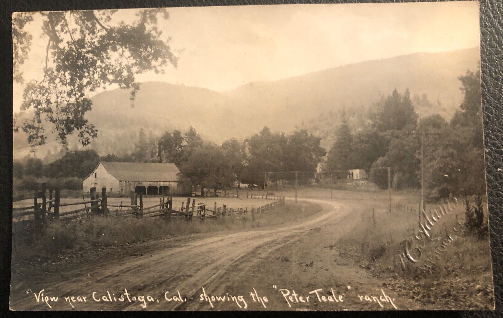 Calistoga CA RPPC VIEW Peter Teale Ranch Signed by Photographer JC Adams c 1910