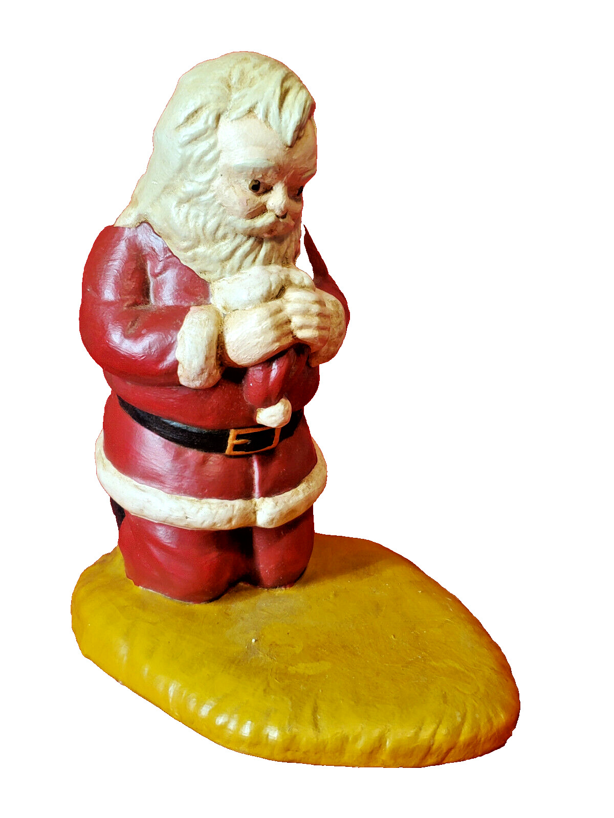 Praying Santa Claus - Christmas Ceramic Mold Hand Painted Vintage