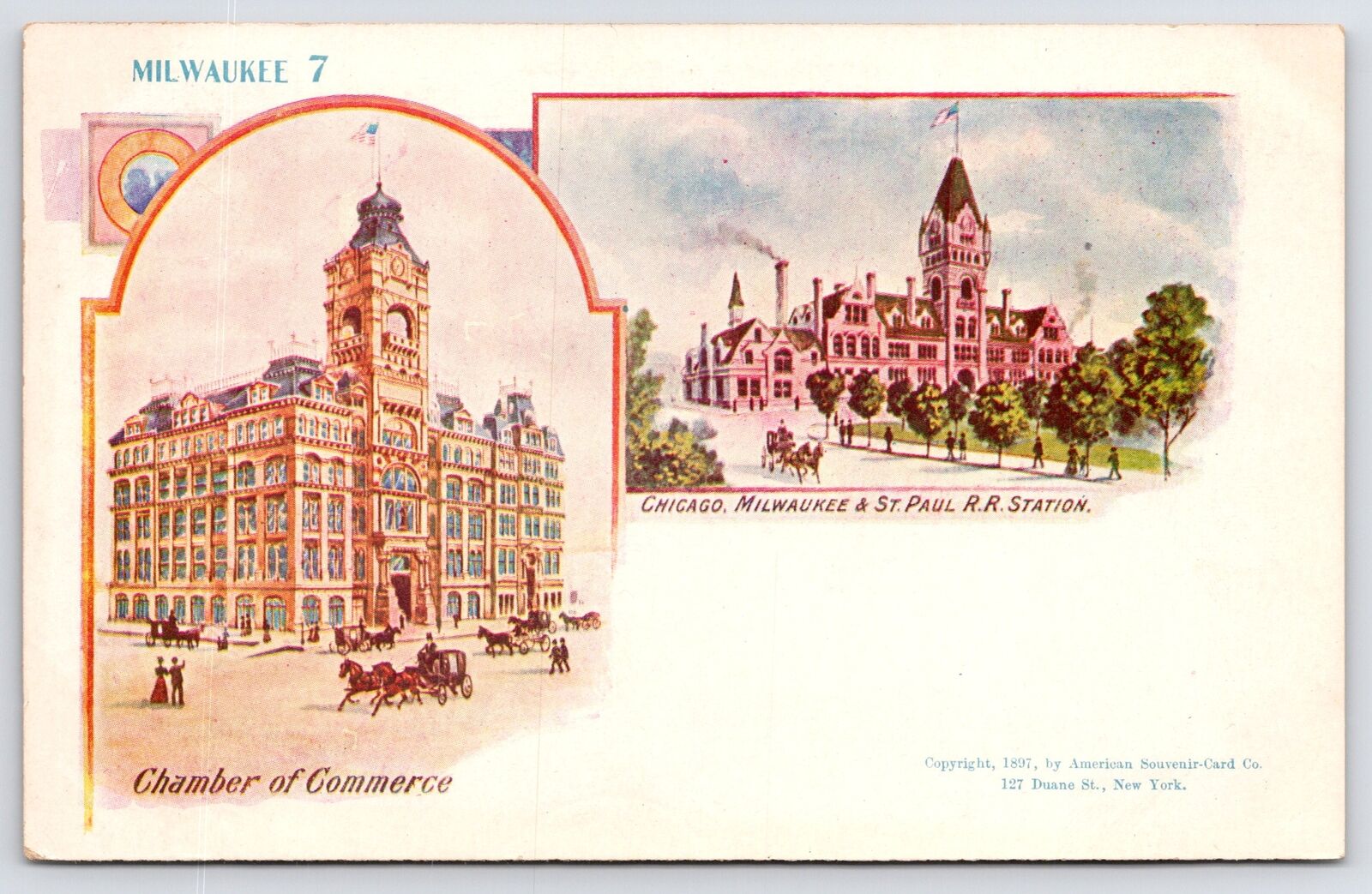 Milwaukee~Chamber io Commerce~Chicago Milwaukee & St Paul Depot~Vignettes~ 1897