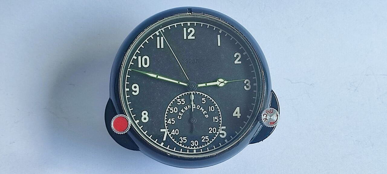 Vintage Clock Watch Panel 60 CHP Soviet Military Aviation USSR
