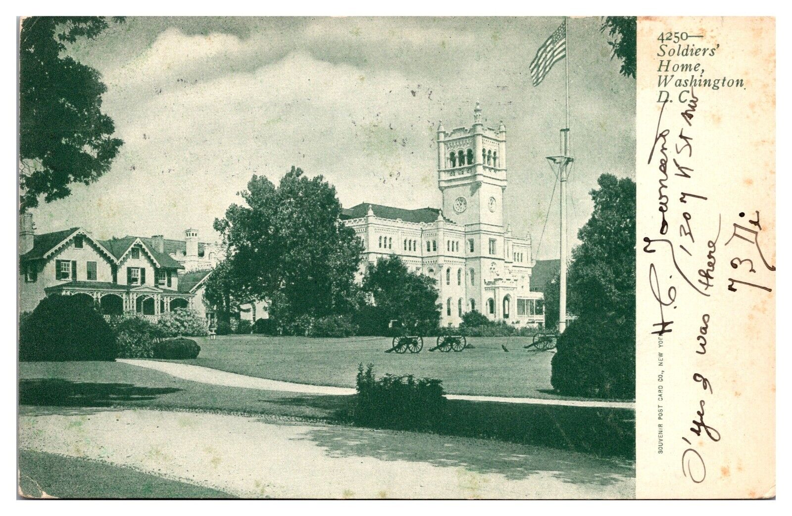 1906 Soldiers Home, Cannons, Washington, DC Postcard