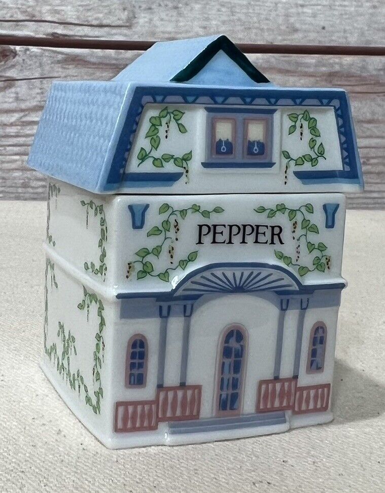VTG Lenox Spice Village PEPPER Spice Jar w/Lid Fine Porcelain 1989 Excellent