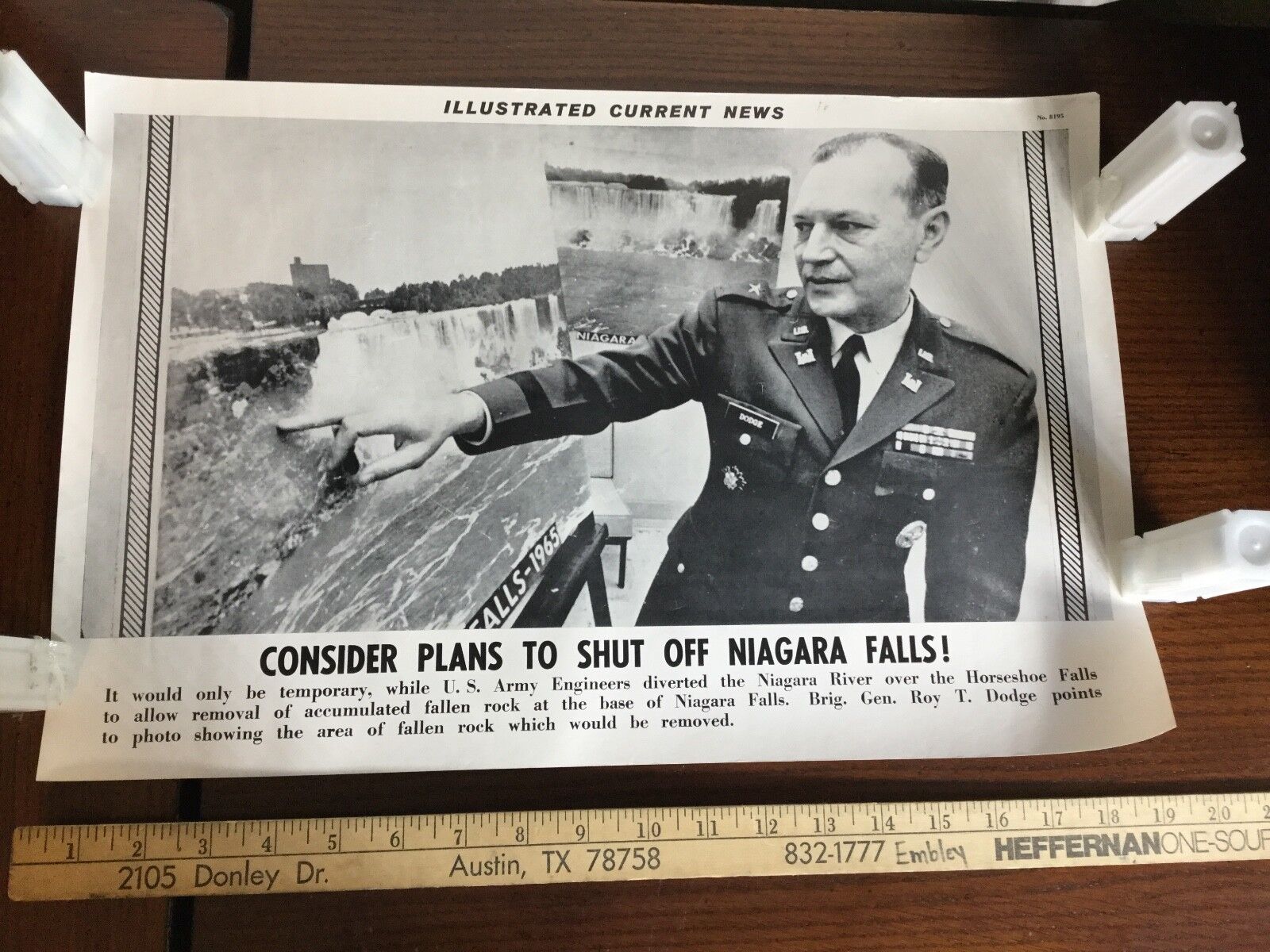 Illustrated Current News Photo - Shut Off Niagara Falls Army Engineers Dodge