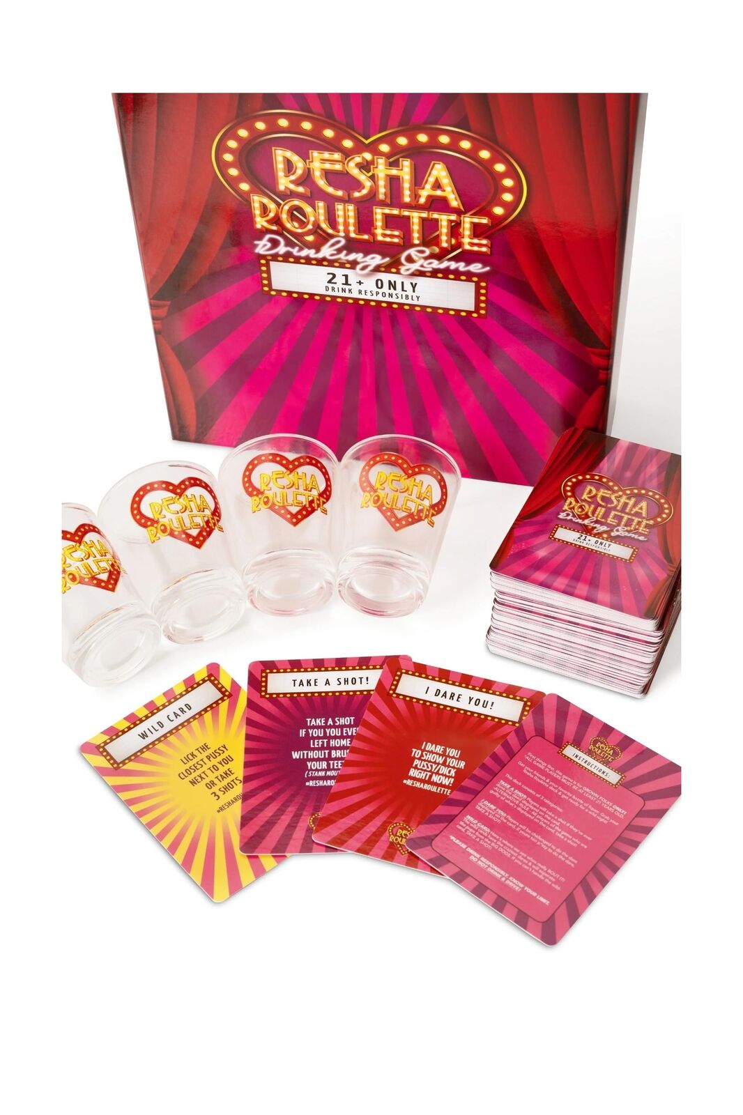 Resha Roulette - A Drinking Card Game for Parties and More - Includes 120 Car...