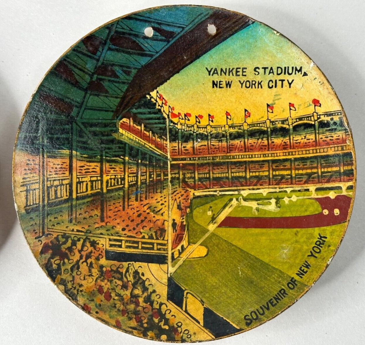 1950\'s Yankee Stadium in New York City Hand Painted in Occupied Japan Souvenir