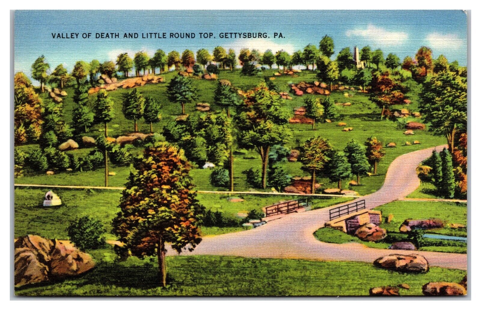 Valley Of Death And Little Round Top, Gettysburg, Pennsylvania Postcard