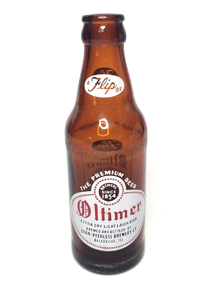VTG 1948 Oltimer Beer Star Peerless Brewery Belleville, ILL ACL Bottle 7oz B2-26