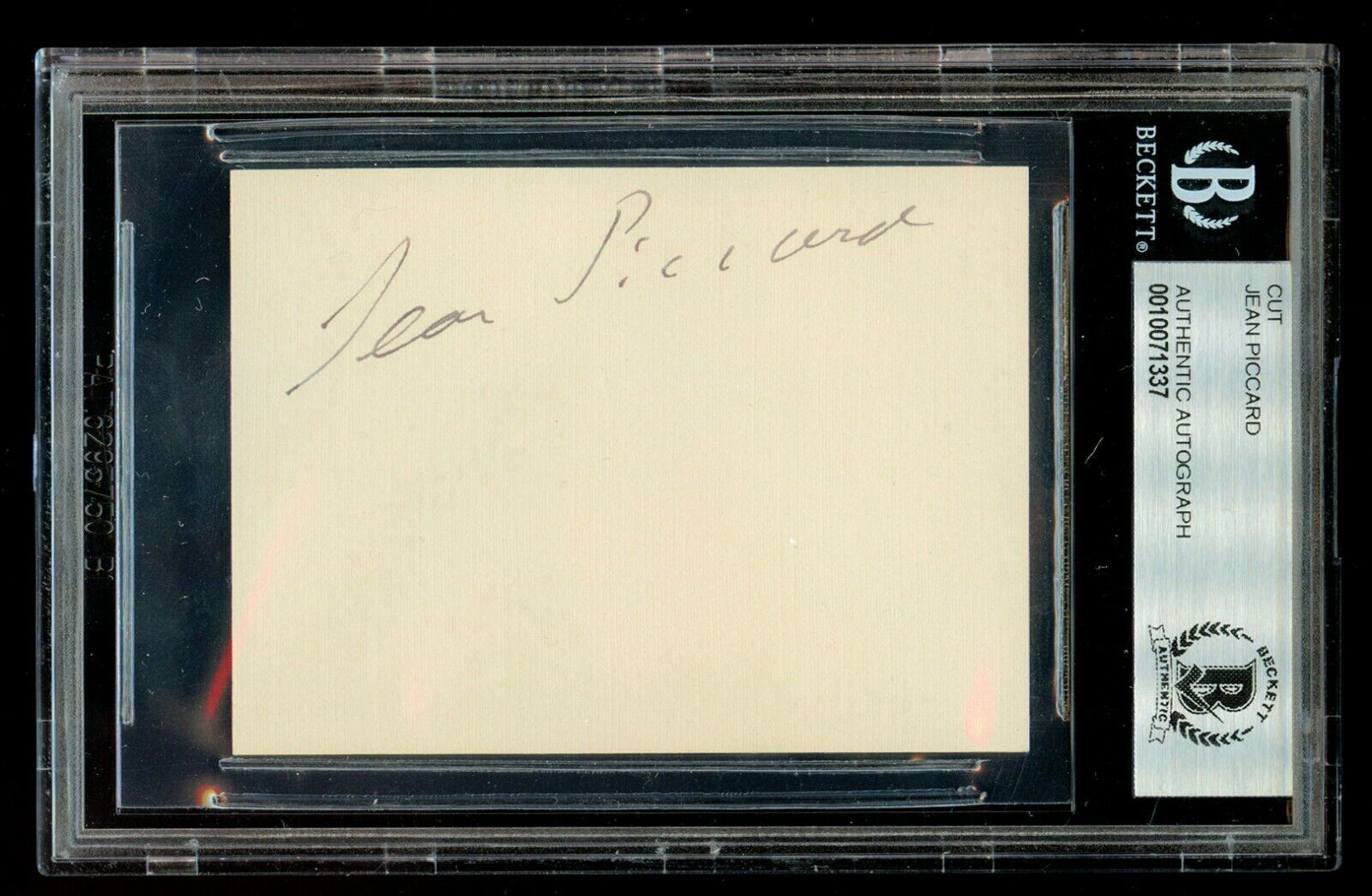 Jean Piccard signed autograph auto 2.5x3 cut Balloonist Engineer BAS Slabbed