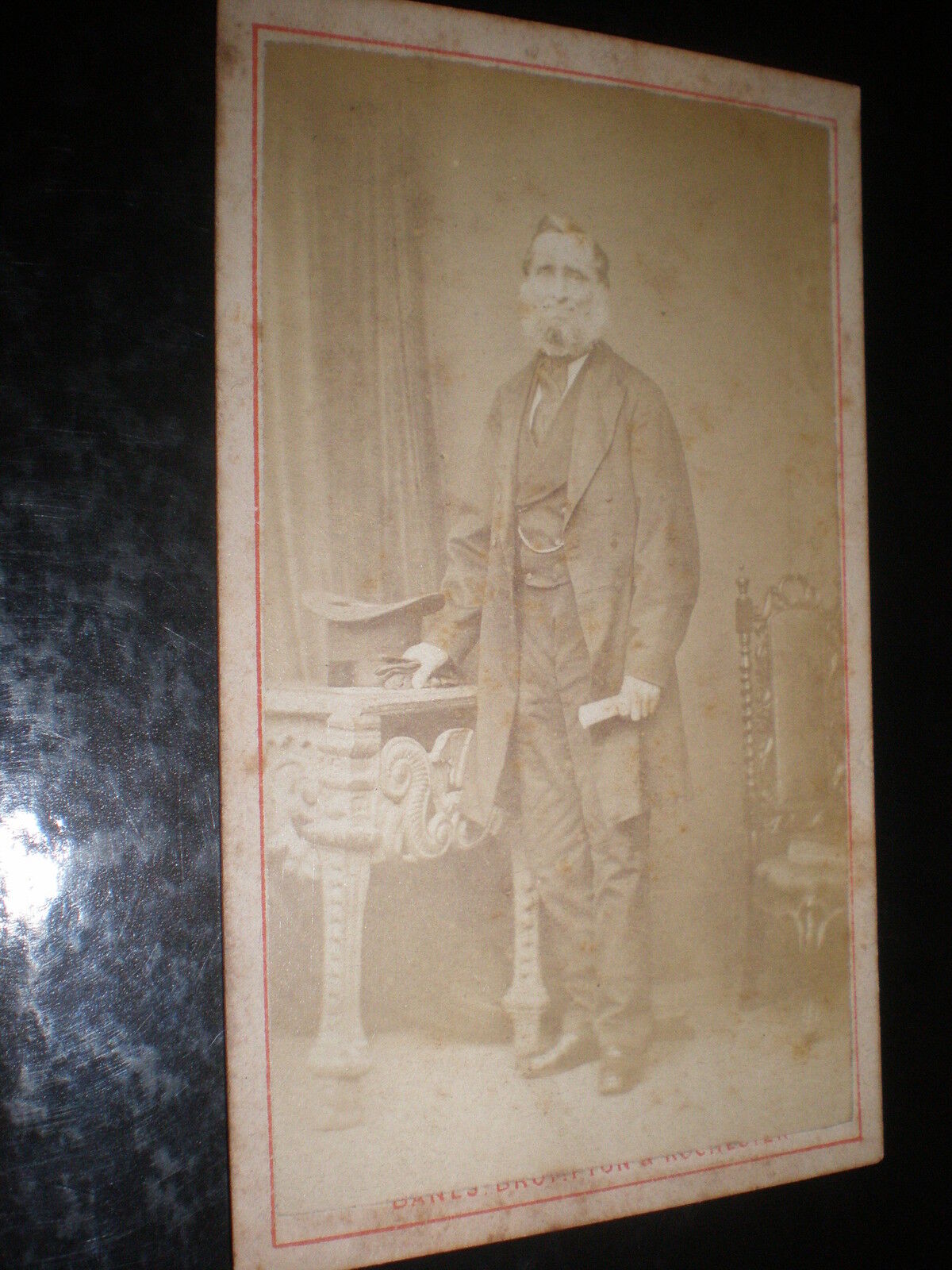 Cdv old photograph man Thomas Davison by Banks Rochester c1870s
