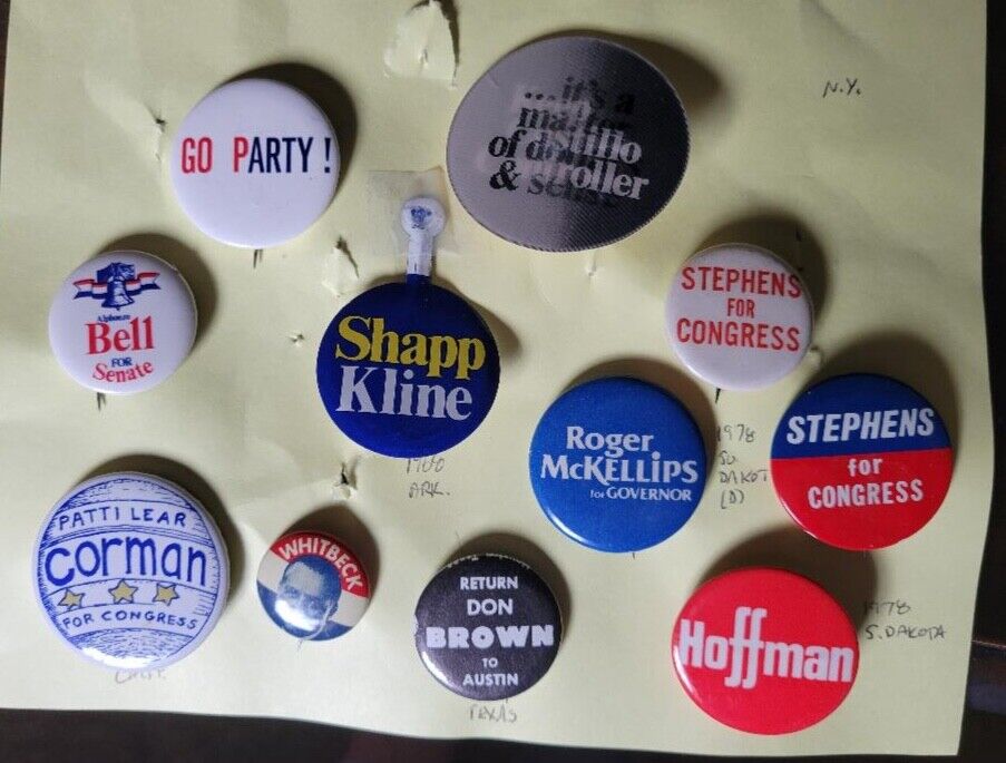 Political buttons from local campaigns in the 1960\'s and 1970\'s