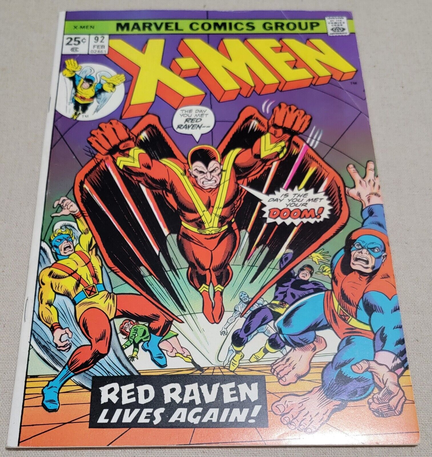 X-MEN #92 (1975) RED RAVEN LIVES AGAIN  RARE SOLID Marks Jewelers Copy