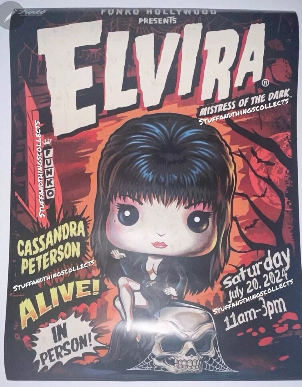Funko Pop Elvira-Funko Hollywood-Celebrity Appearance Exclusive Poster