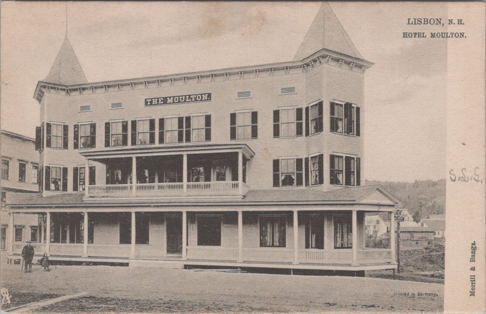 Hotel Moulton The Moulton Lisbon New Hampshire 1906 Tuck Postcard