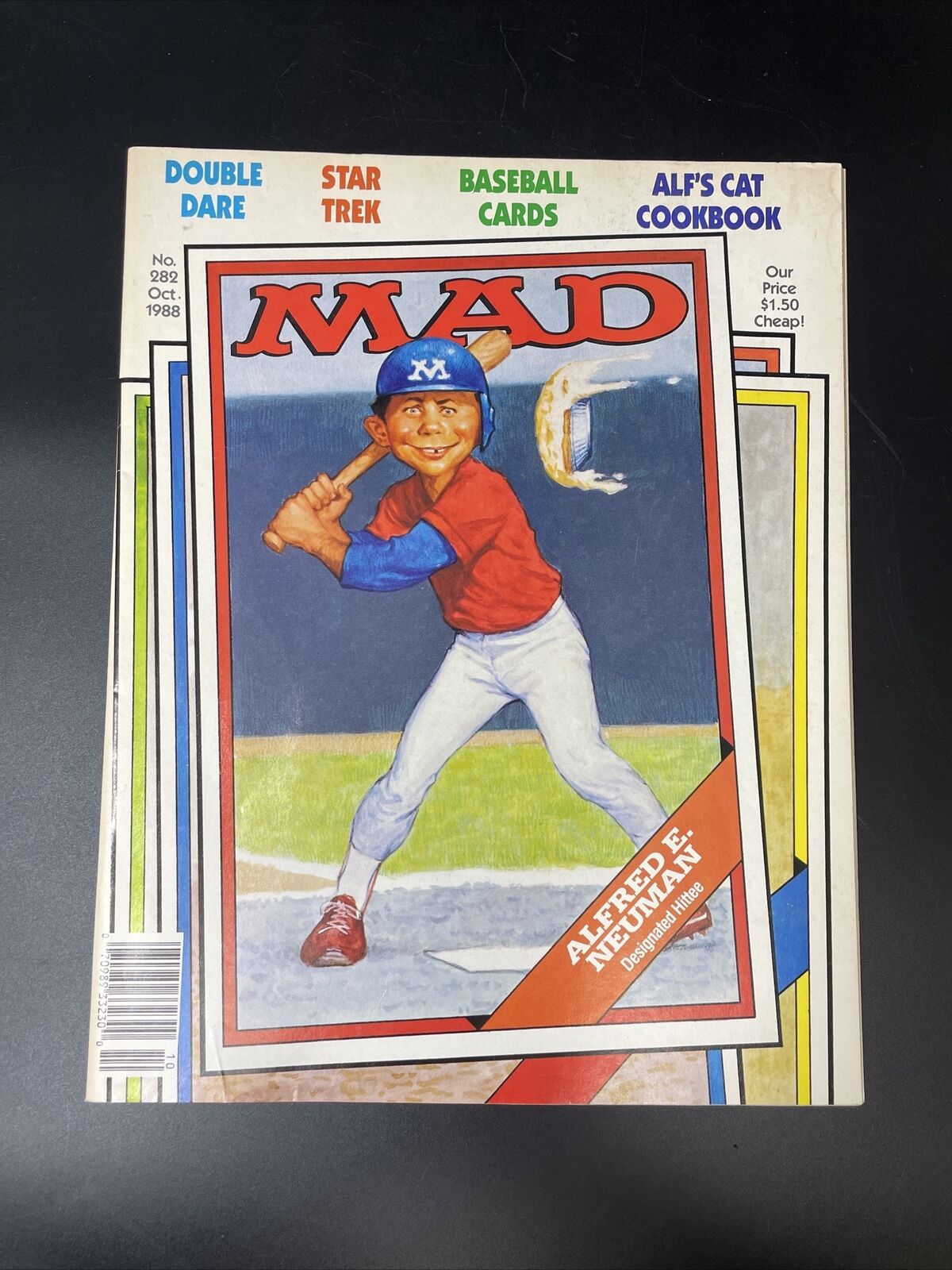 MAD Magazine No. 282 Nice Copy Baseball Card Edition Satire Comedy Back Folds