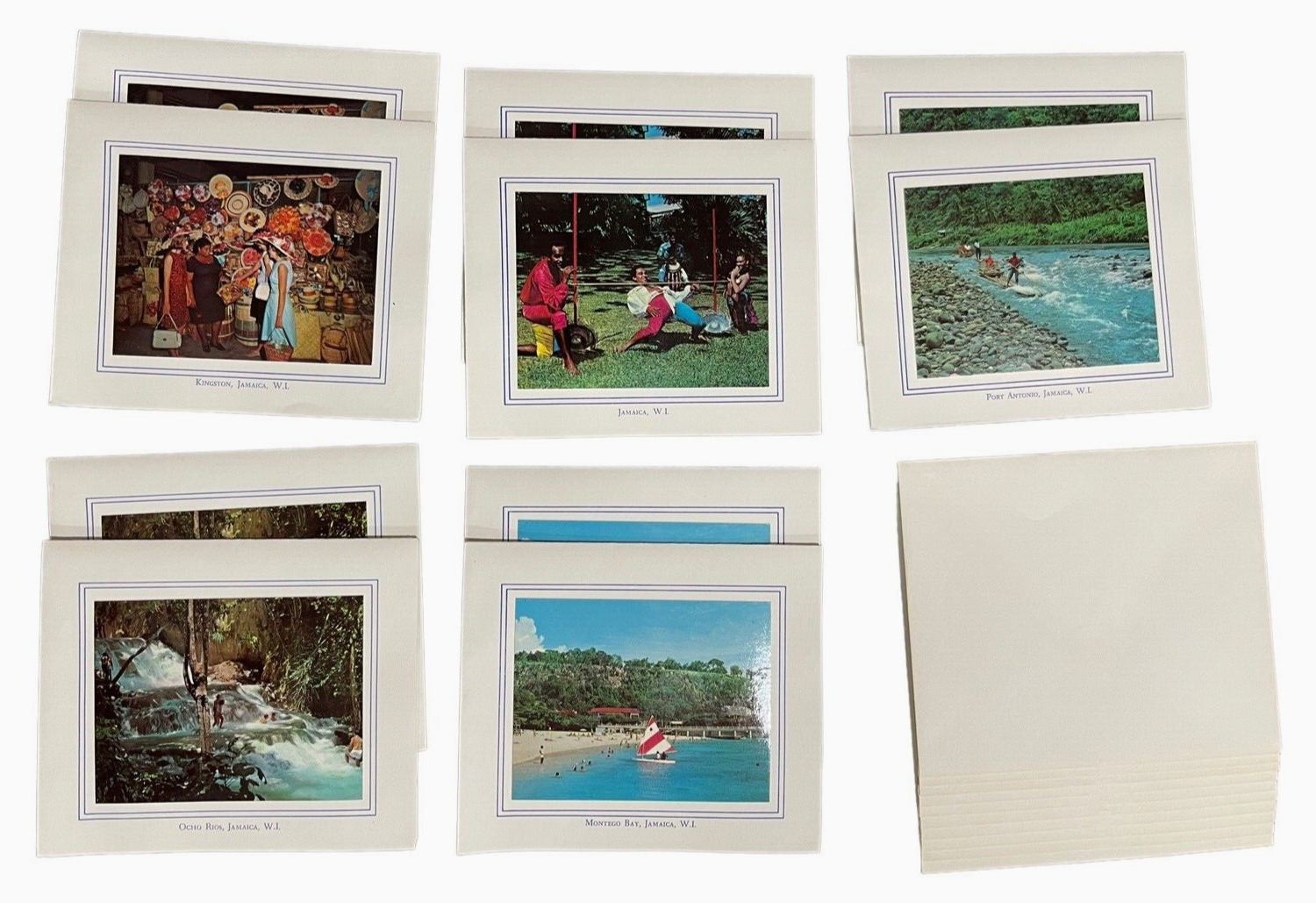 1965 Real Photos Authentic Jamaican Scenes Notecards Dexter Press 10 Cards & Env