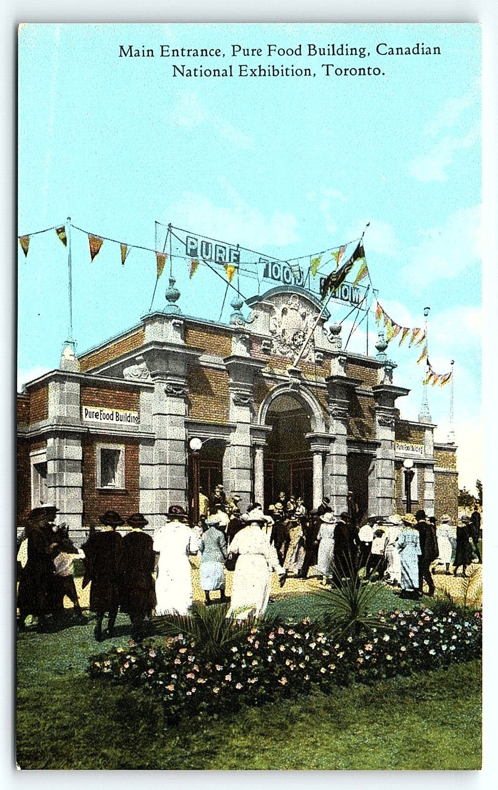 1920s TORONTO CANADIAN NATIONAL EXHIBITION PURE FOOD BUILDING POSTCARD P1802