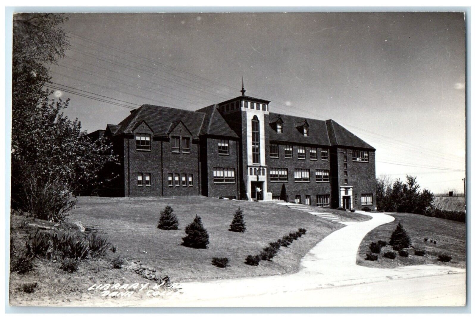 c1940\'s Library & Dana College Building Blair Nebraska NE RPPC Photo Postcard