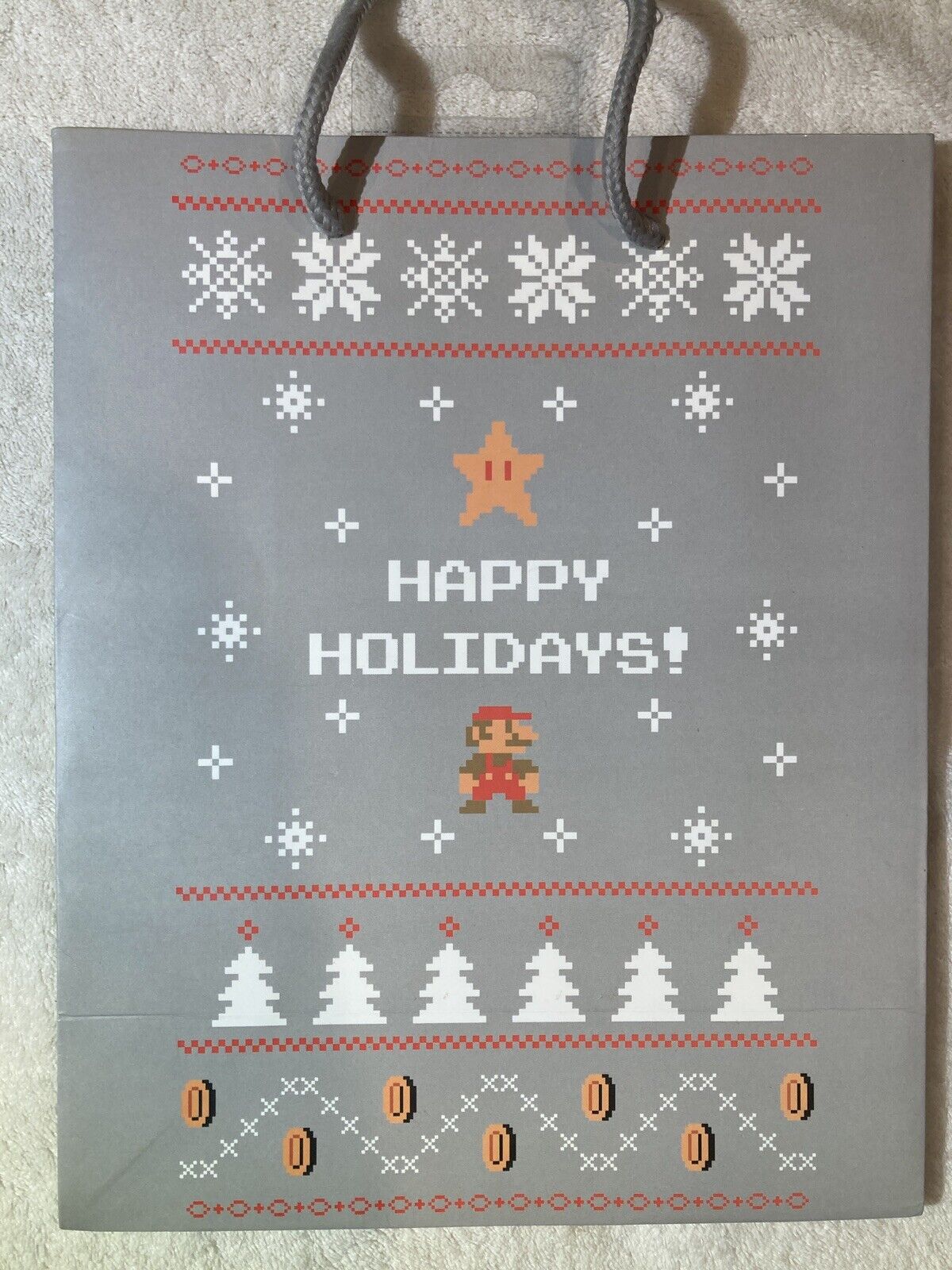 SUPER MARIO Happy holidays Collectible Gift Bag-Nintendo-RARE 2015