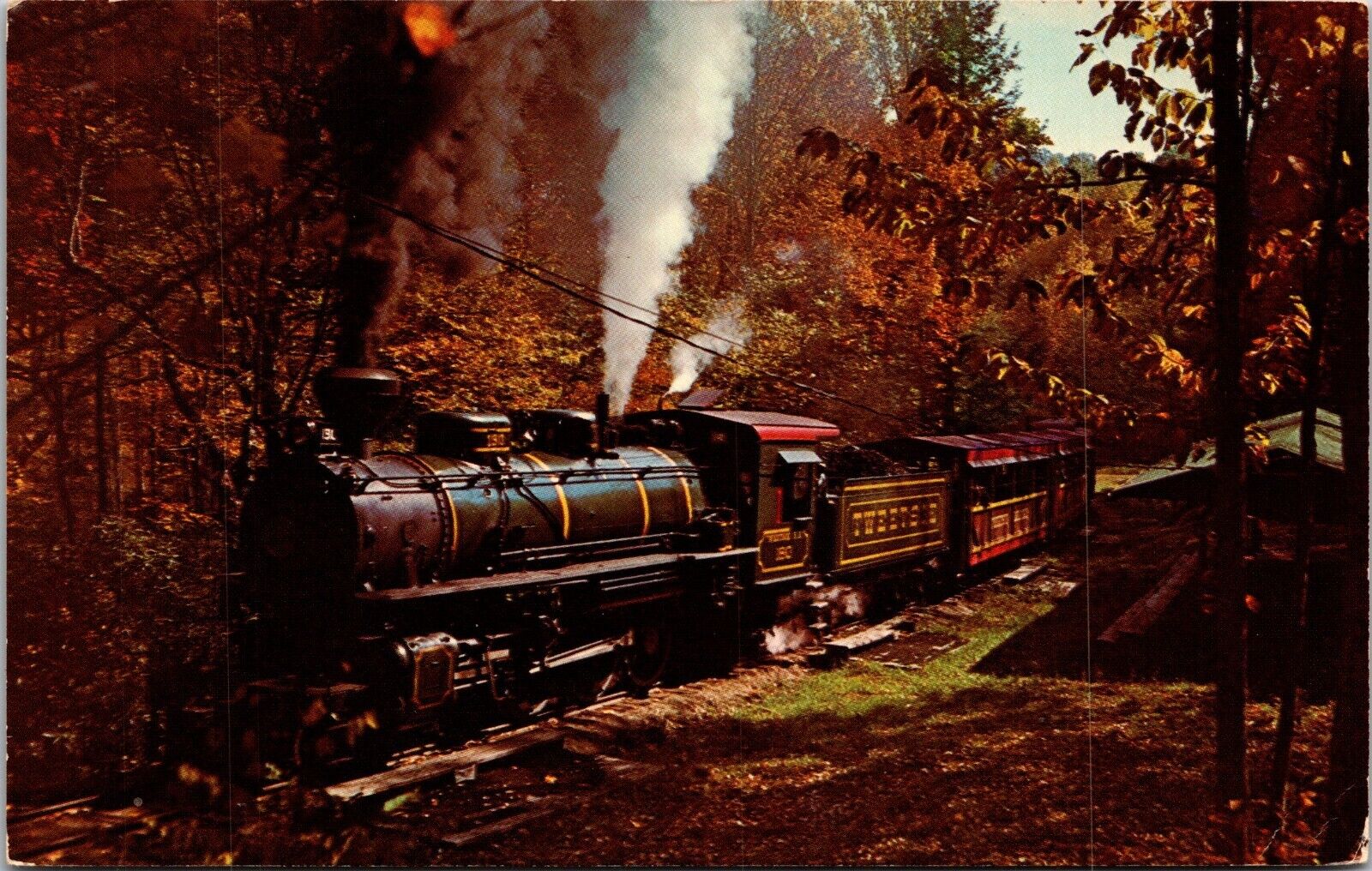 Tweetsie Railroad Locomotive 190, Blowing Rock NC, Chrome, Posted 1974