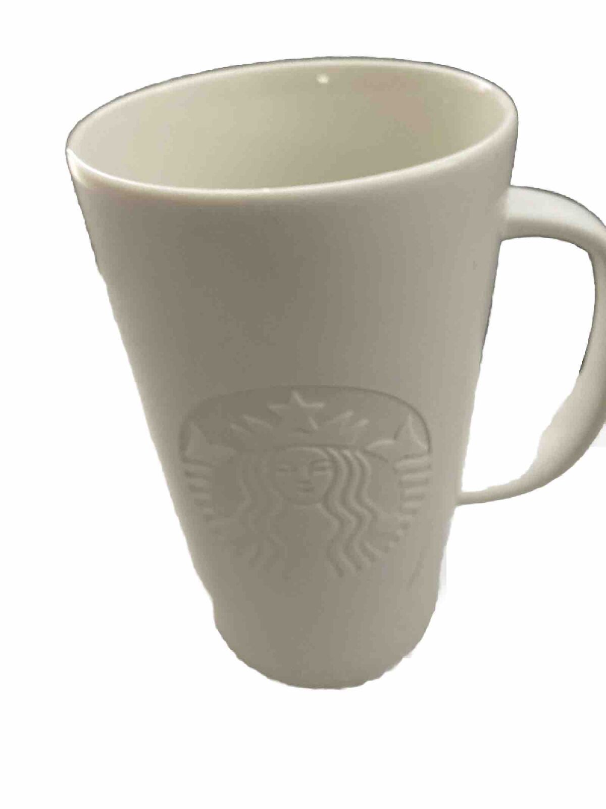 2014 Starbucks - Off-White Etched Mermaid Collector Coffee Mug 12 Ounces