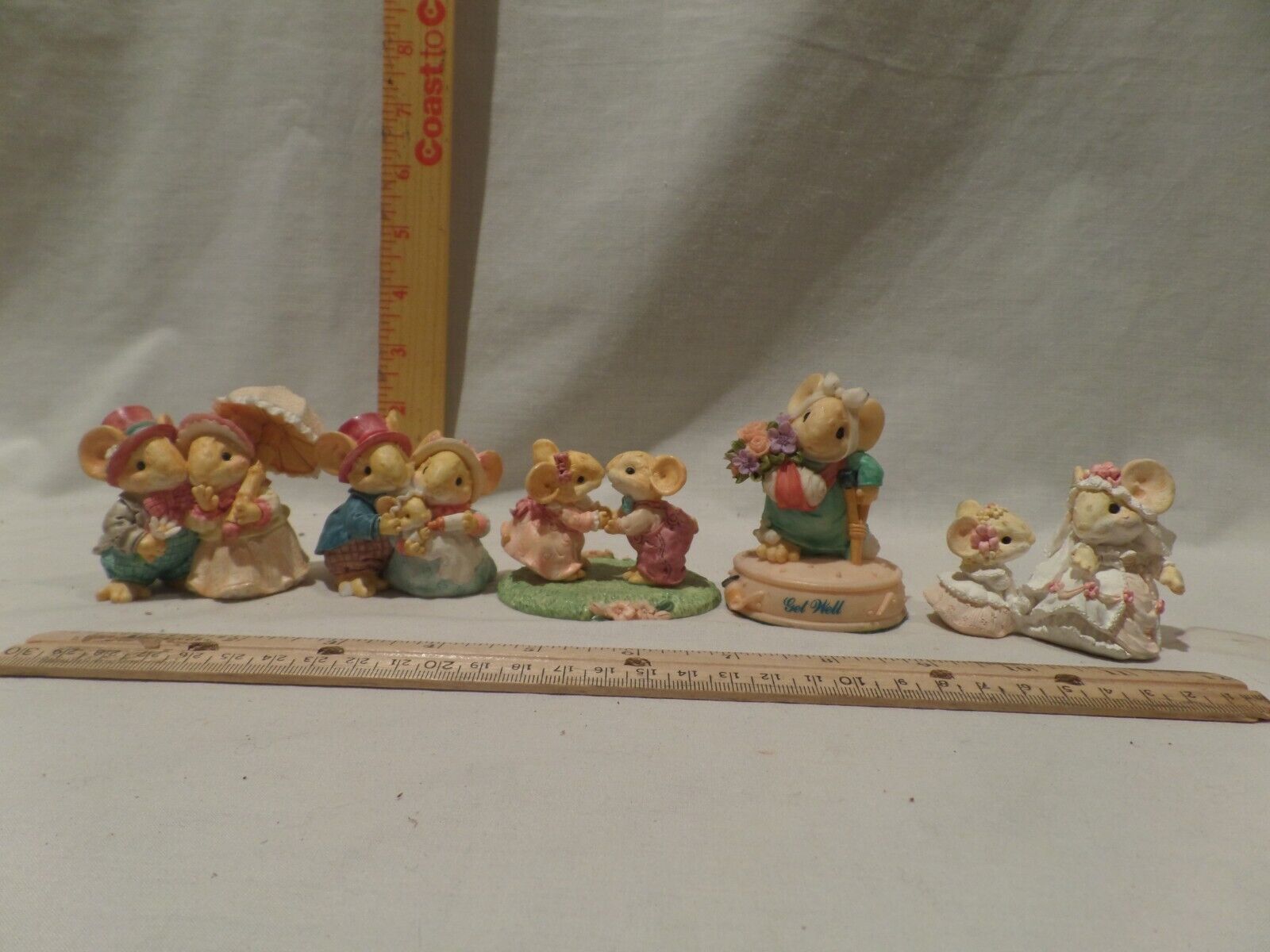 *LITTLE CHEESERS* LOT OF 5 RESINS FIGURINES BY GANZ
