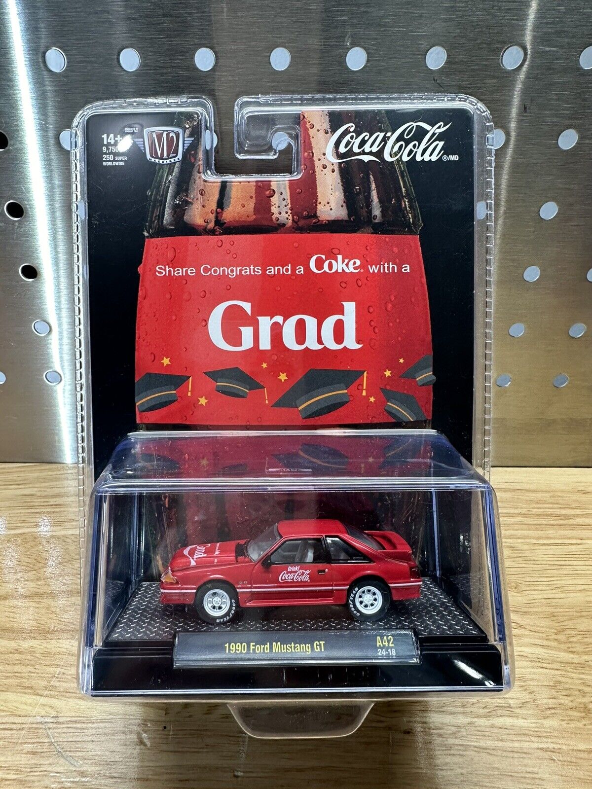 Coca Cola - Share A Coke With A Grad- M2 Diecast- 1990 Ford Mustang GT
