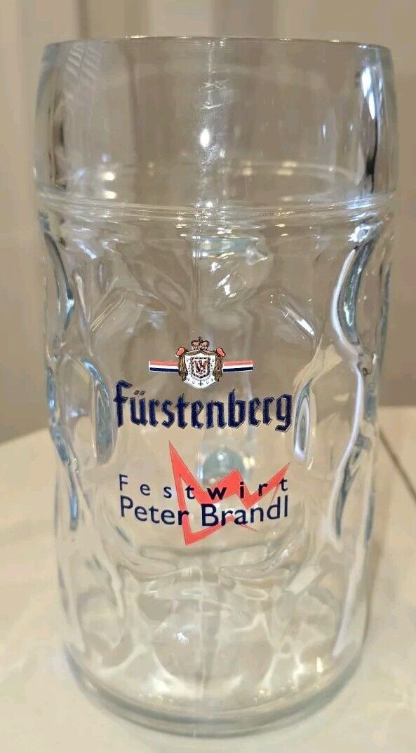 Rare Furstenberg German Beer Large 1l 1L Collectible Glass Stein Mug 8\