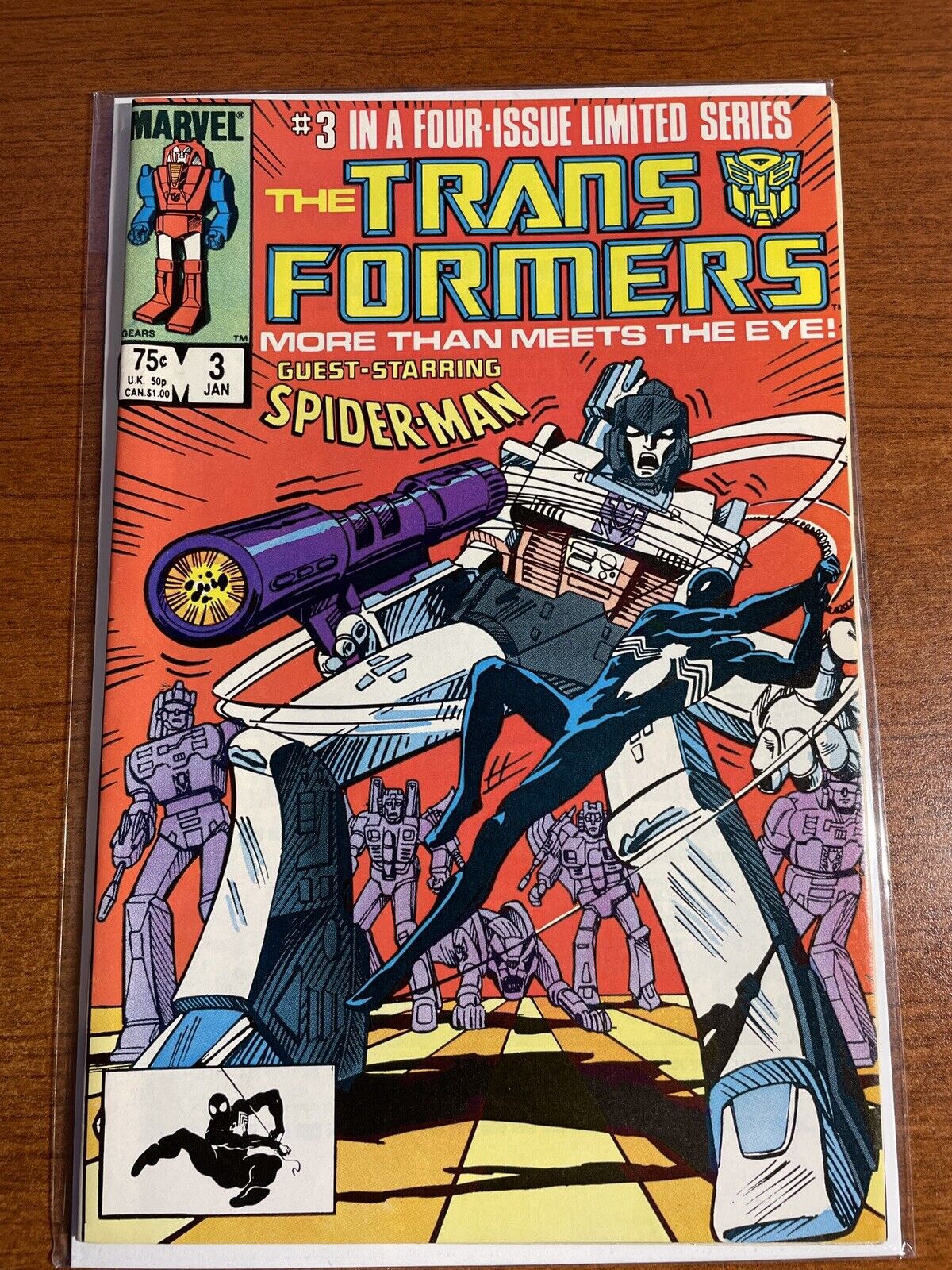 Transformers #3 (VF) (1985) Crossover appearance by Spider-Man - Marvel Comics