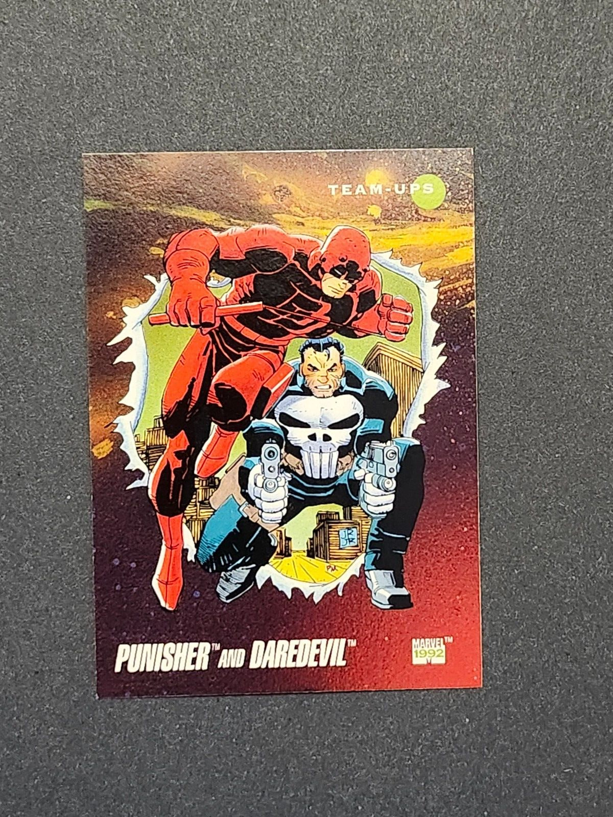 Punisher Daredevil Marvel Impel 1992 Team-Ups Card #92 Series 3 MCU