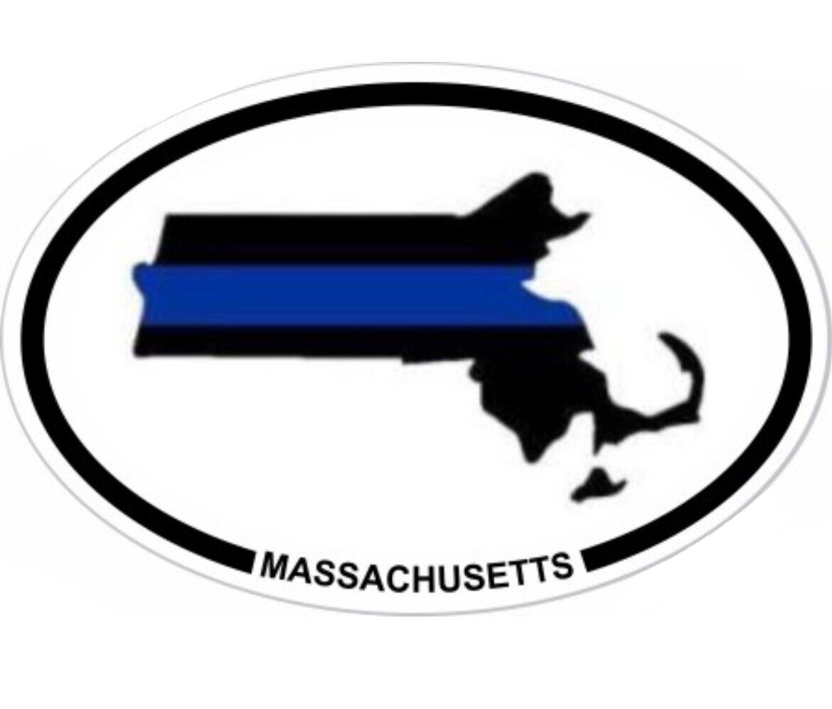 USA Thin Blue Line Massachusetts State Police Sticker