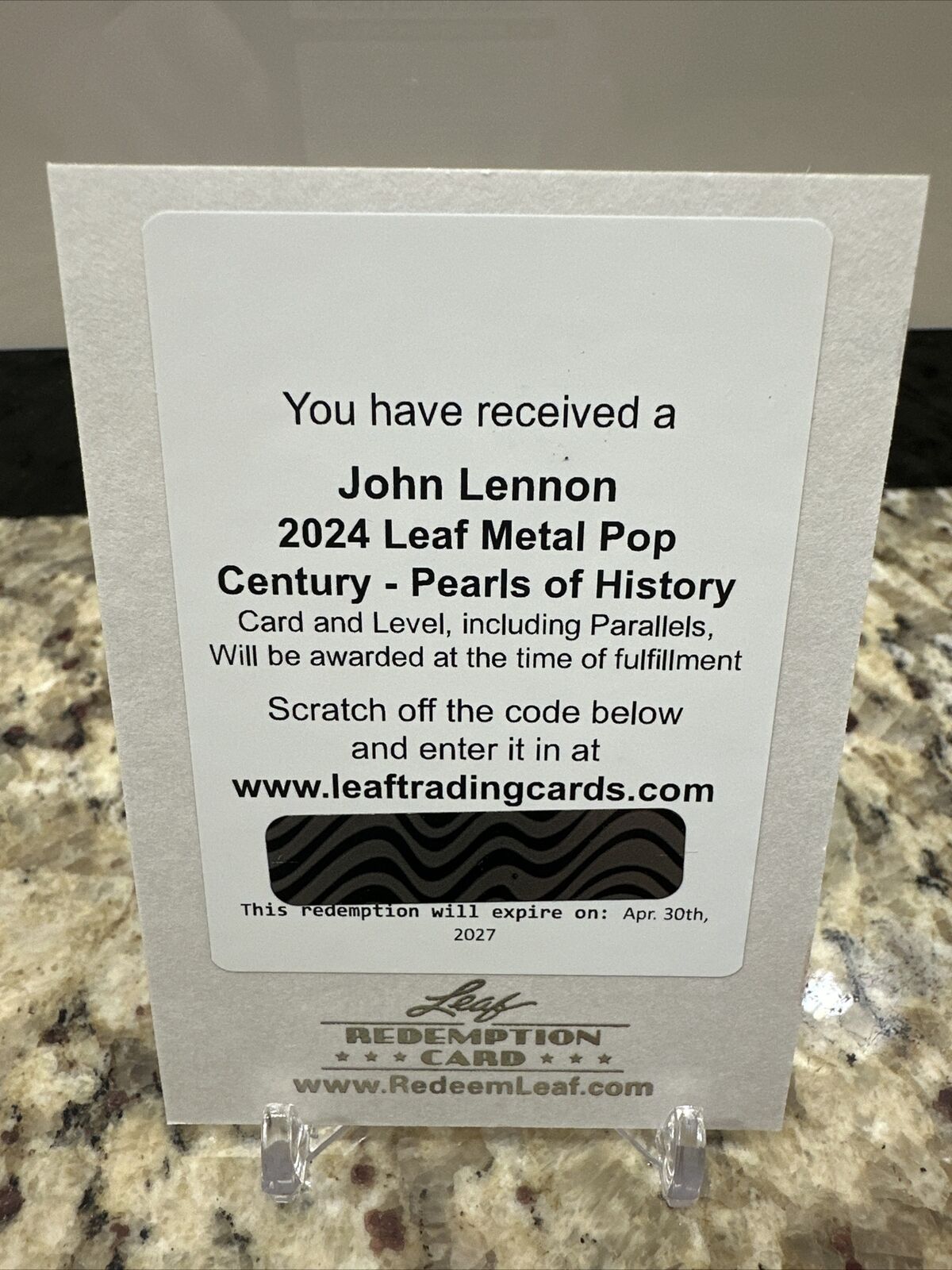 2024 Leaf Pop Century Pearls Of History John Lennon Wood From Keyboard Redemp
