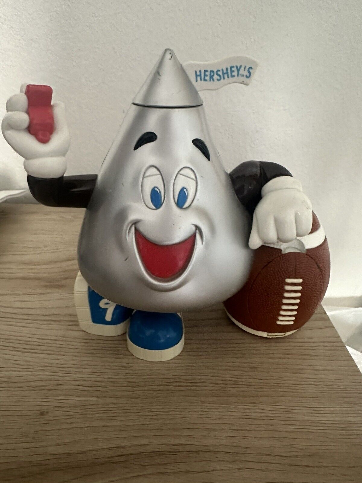 Hershey\'s Chocolate Kisses Character Silver Candy Dispenser 1999 Football Ref