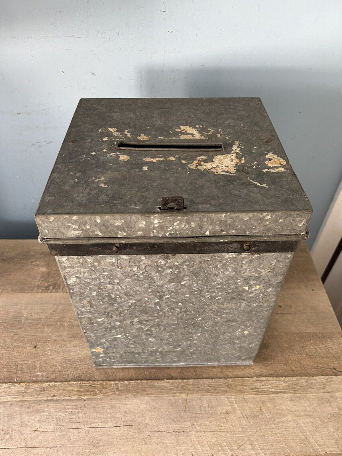 Antique 1930s Long Island New York Steel Voting Ballot Box